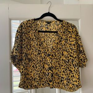 Top Shop leopard print crop top